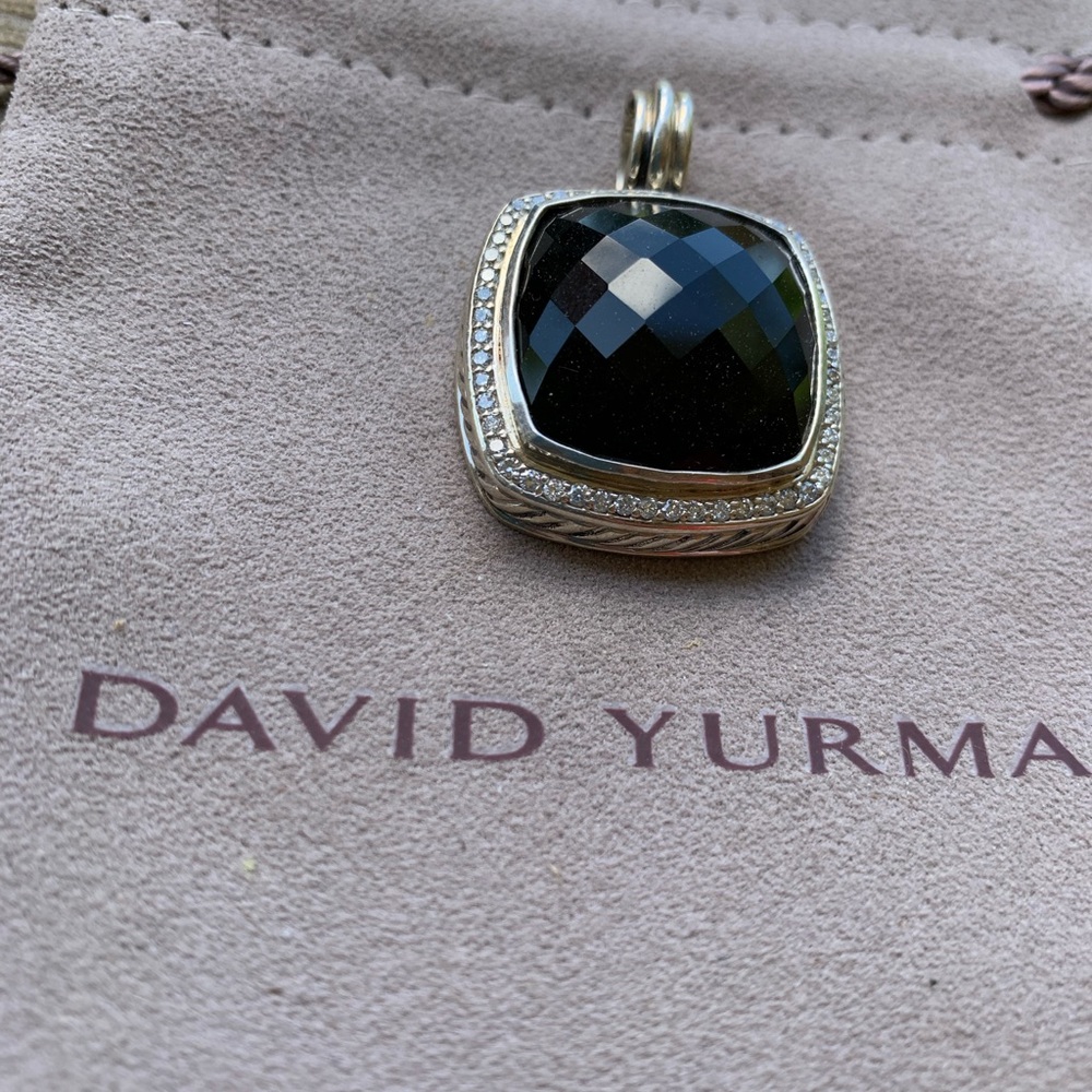 Authentic David Yurman onyx and diamond enhancer